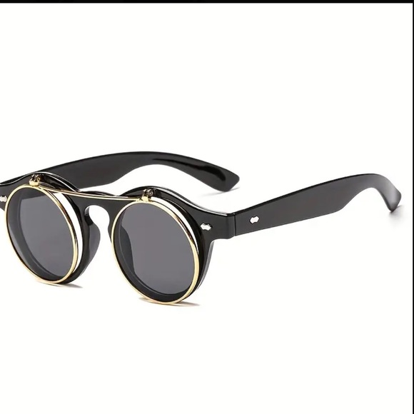 ‼️$7‼️ Round Flip Up Steampunk Gothic Double Layer Glasses, 3 Colors - Picture 8 of 10